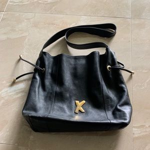 Paloma Picasso Black Soft Leather Shoulder Bag